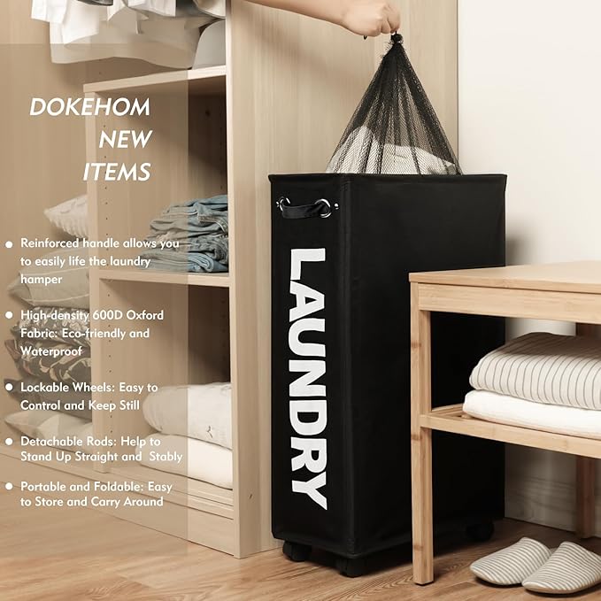 DOKEHOM 29-Inches Enlarged Slim Laundry Basket - Image 2