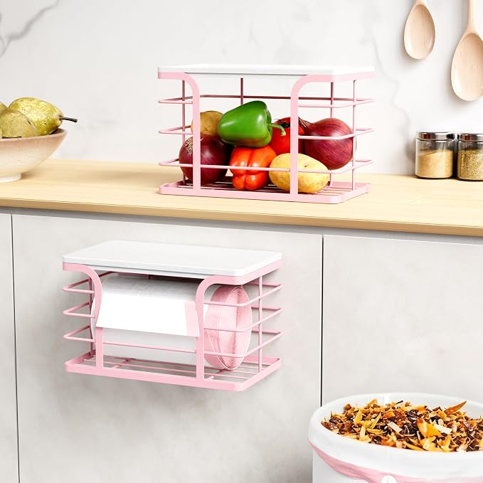 2 Pack Trash Bag Holder with Bamboo Top, Stackable Storage Bathroom Organizer - Image 5