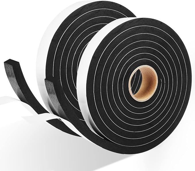 2 Rolls Weather Stripping Door Seal, 3/4'' W x 3/8'' T Foam Tape Close Cell by YIJUHOU
