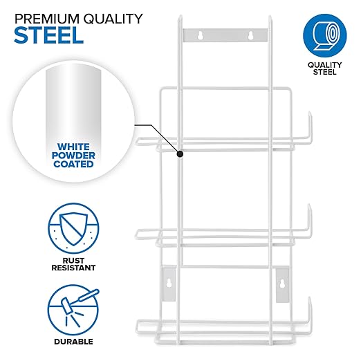 Stock Your Home (White Metal Triple Gloves Dispenser, Tissue Box Shelf - Image 3