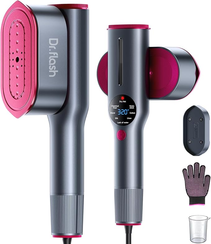 DRFLASH 2-in-1 Steamer & Iron for Clothes, 15s Fast Heat-up 1200W Portable by DRFLASH