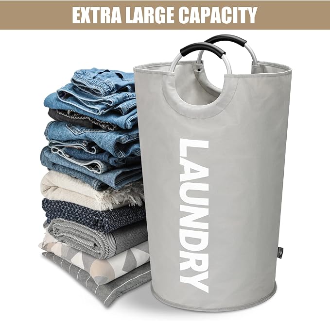 DOKEHOM 90L Large Laundry Basket, Collapsible Laundry Bag, Freestanding Tall - Image 6