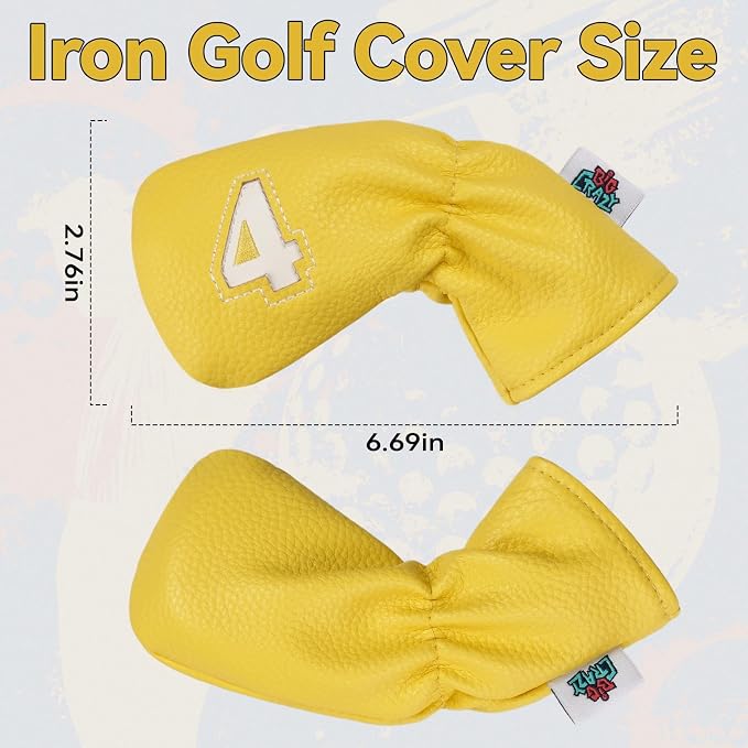 Big Crazy Golf Iron Covers, Long Neck and Elastic Closure - Image 5