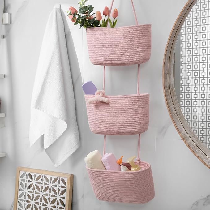 TeoKJ 3-Tier Wall hanging Storage Bags, Over the Door Organizer, Decorative - Image 6