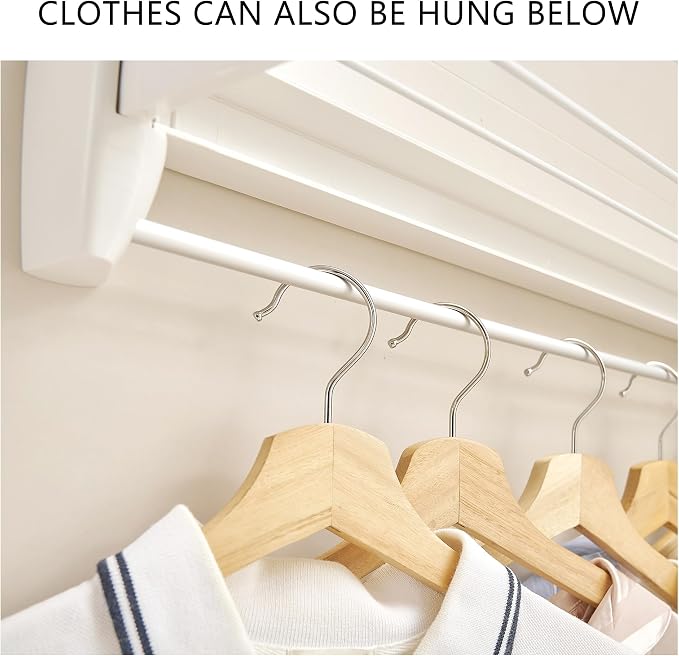 JOOM Laundry Drying Rack Collapsible, Wall Mounted Drying Rack, Clothes Drying - Image 3