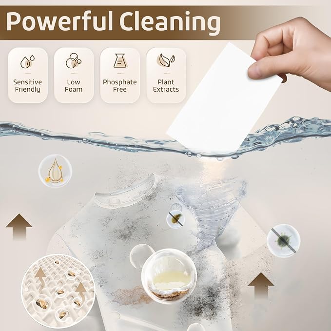 Poesie Laundry Detergent Sheet Sandalwood Scent 160 Sheets Non Plastic Washing - Image 4