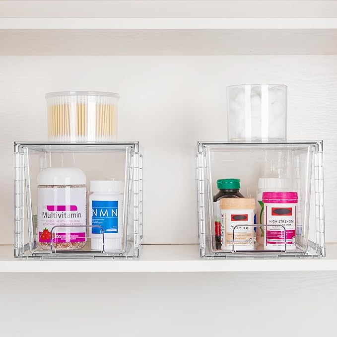 Vtopmart 2 Pack Large Stackable Storage Drawers, Easily Assemble - Image 6
