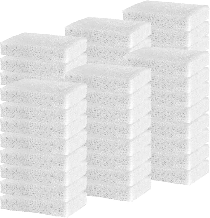 YoleShy 48 Pack White Sponges Kitchen Natural Compressed Cellulose Sponges by YoleShy
