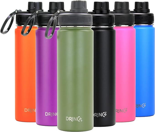 Drinco Stainless Steel Water Bottle Spout Lid Vacuum Insulated Double Wall by Drinco