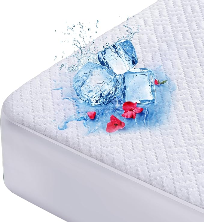 Cooling Waterproof Mattress Protector California King Size, Mattress Cover 3D by Hanherry