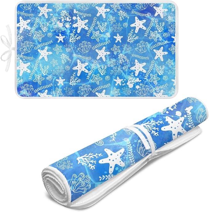Ironing Mat Thickened Blue Stars Ironing Blanket Travel Portable Ironing Pad by Unknown