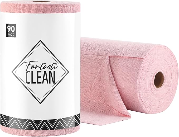 Fantasticlean Microfiber Cleaning Cloth Roll -90 Pack, Tear Away Microfiber by Fantasticlean