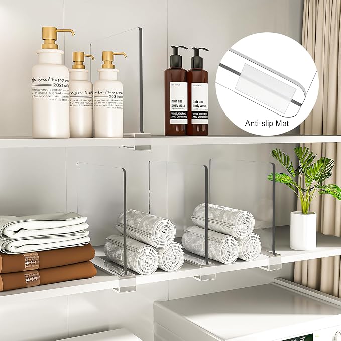 Shelf Dividers Purse Organizer for Closet: 12-Pack Acrylic Bag Storage - Image 7