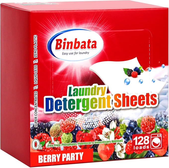 Laundry Detergent Sheets, Biodegradable Plastic Free Liquidless Laundry Sheets by Binbata
