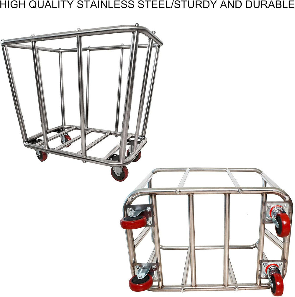 350L Laundry Cart with Wheels,Rolling Commercial Large Laundry Basket