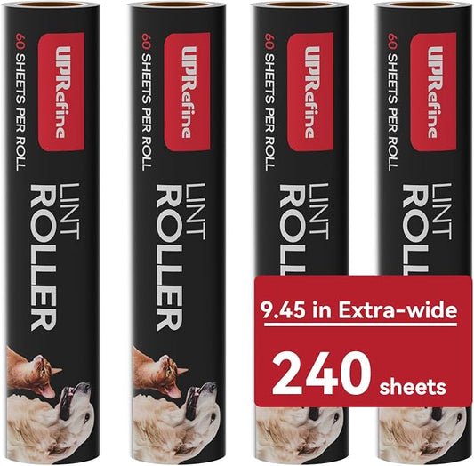 Large Lint Roller Refill 240 Sheets Value Set, Extra Sticky, Easy Tear by UPRefine