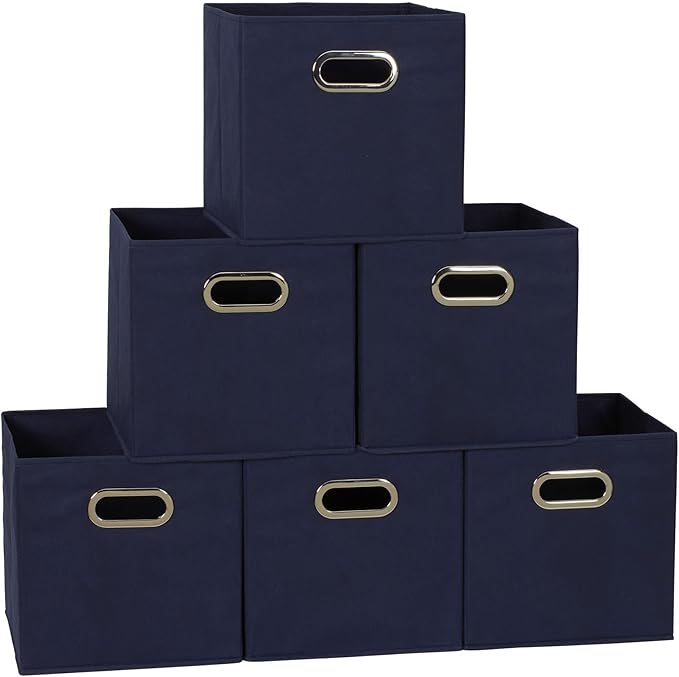 Household Essentials 81-1 Foldable Fabric Storage Bins | Set of 6 Cubby Cubes