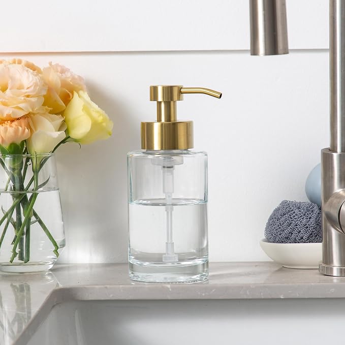 Enra Foam Soap Dispenser, 12oz Thick Glass Bathroom Soap Dispenser - Image 5