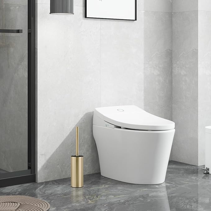 304 Stainless Steel Toilet Bowl Brush and Holder Set, Circular Floor Toilet - Image 7