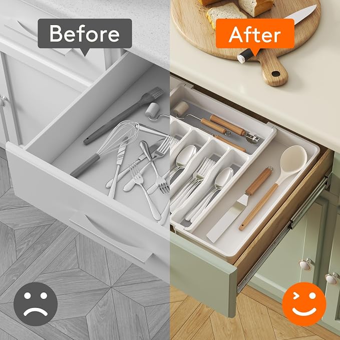 Lifewit Silverware Drawer Organizer, Expandable Utensil Tray - Image 5