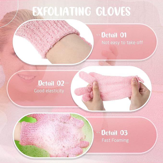 104 Pcs Exfoliating Glove Bulk Shower Gloves - Image 3