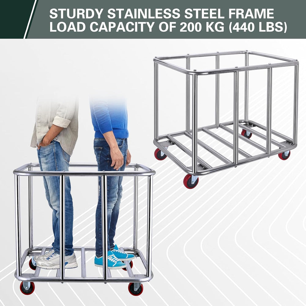 Commercial Laundry Cart with Wheels,440 lbs(Blackish Green)