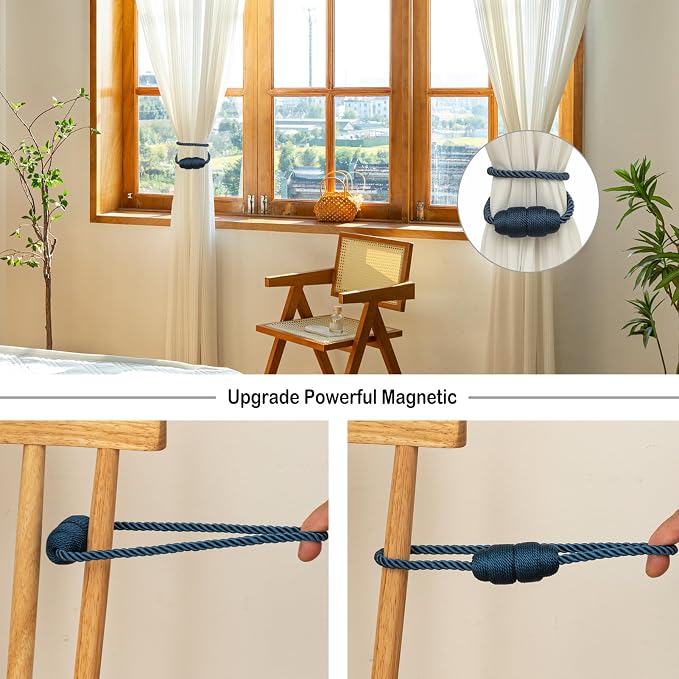 Magnetic Curtain Tiebacks Rope Curtain Tie Backs - Image 4