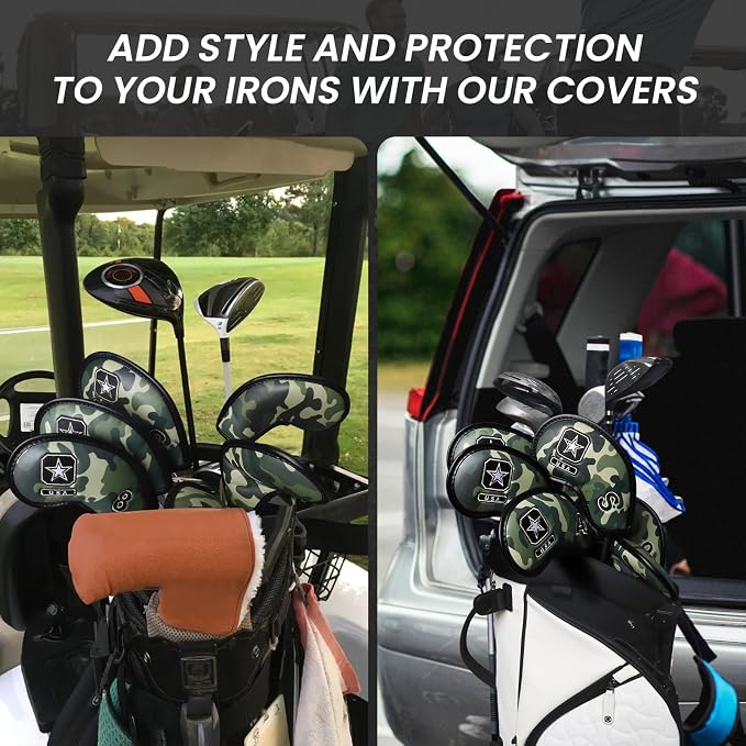FINGER TEN Premium Synthetic Leather Stylish Iron & Wedge Golf Head Covers - Image 7