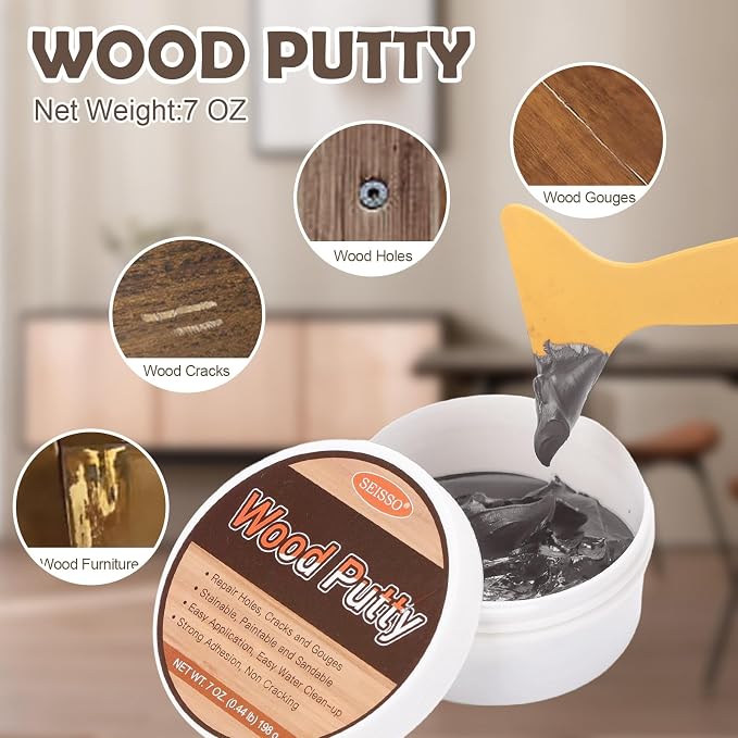 SEISSO Wood Putty, Wood Putty Outdoor Waterproof, Wood Repair Putty Stainable - Image 2