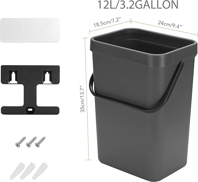 stonespace Under Sink Trash Can，Kitchen Compost Bin, Diaper Pail, 3.2 - Image 7