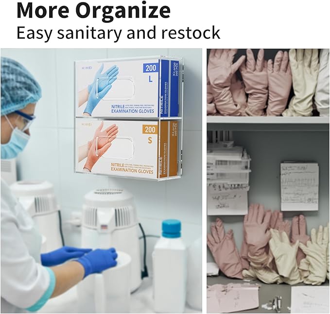 HIIMIEI Glove Holder for Wall Mount: Magnetic Gloves Box Holder, Acrylic - Image 2