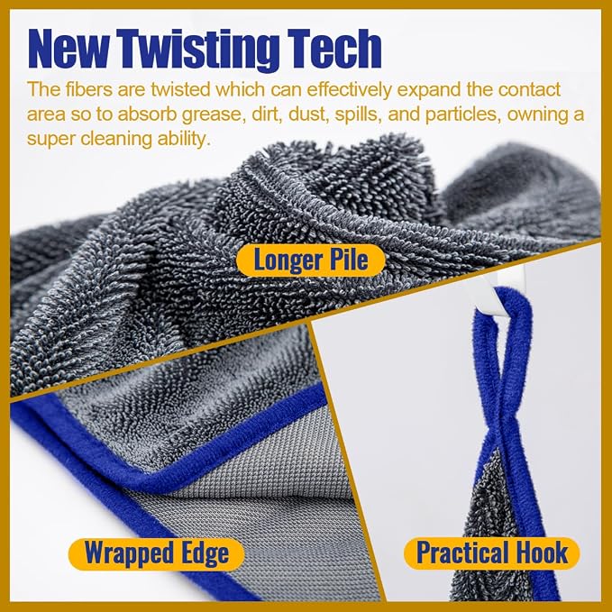 Airlab Microfiber Towels for Cars Wash Drying Extra Large Super Absorbent - Image 4