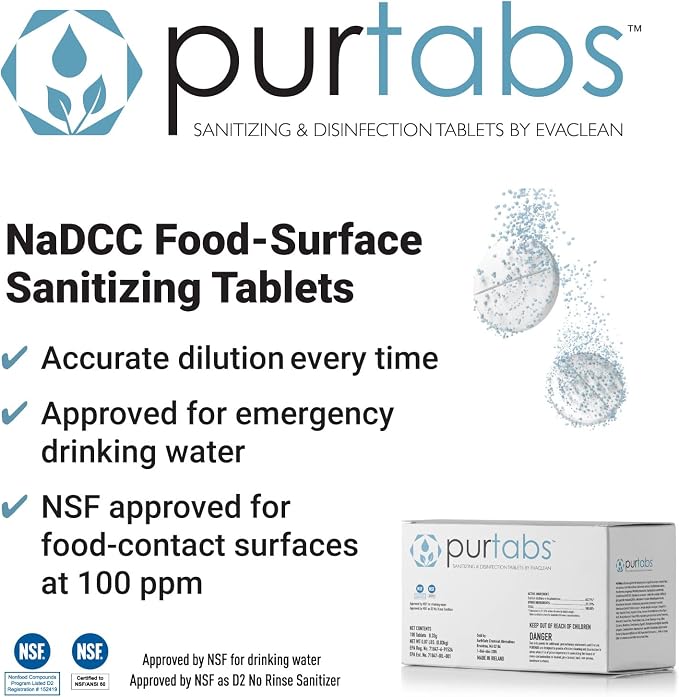 334mg Sanitizer Tablets, NSF D2 Certified, Food Safe, 99.9% Virus & Bacteria - Image 7