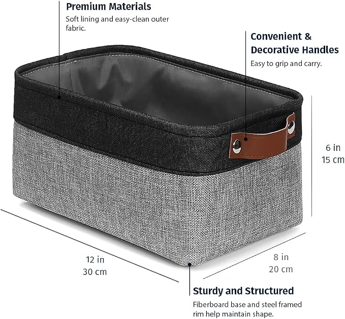 OrganiHaus Small Fabric Storage Baskets - Image 2