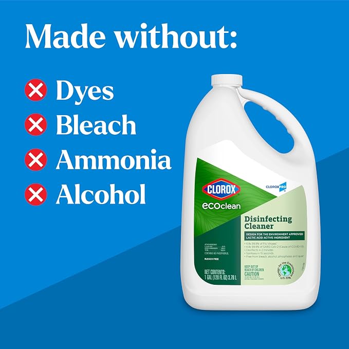 Clorox CloroxPro EcoClean Disinfecting Cleaner Refill, 128 Fluid Ounces - Image 5