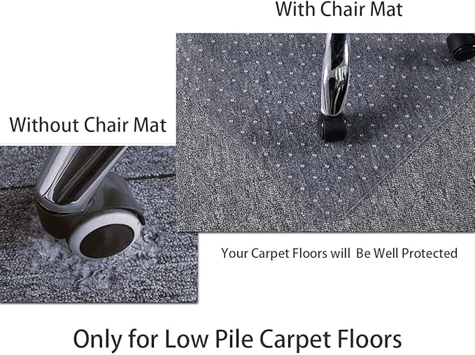 Large Chair Mat for Carpet, Easy Glide Plastic Carpet Floor Protector Mat for - Image 2