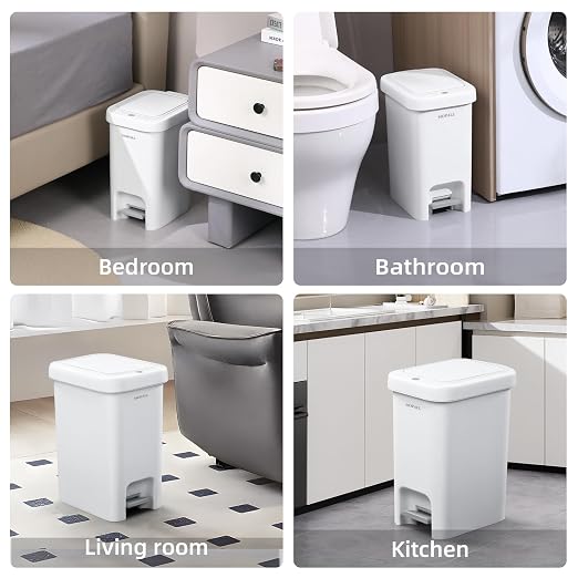 MOPALL Trash Can with Lid, Kitchen Step Trash Can, Garbage Can with Press Top - Image 6