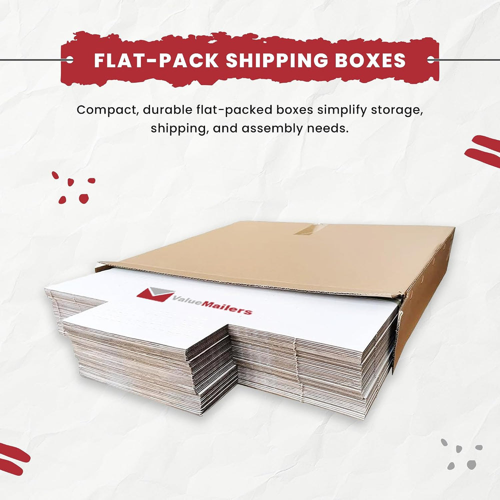 ValueMailers Vinyl LP Shipping Boxes, 50 Record Album Mailers, White