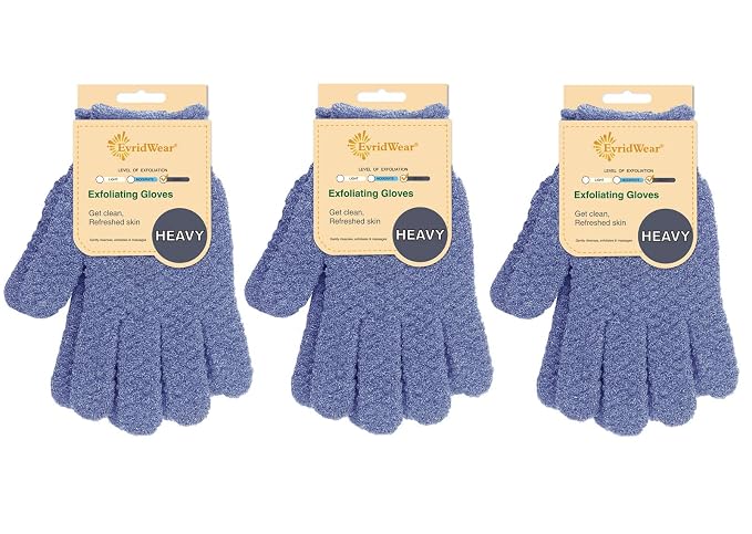 Evridwear Exfoliating Glove for Shower Man and Women, Dual Texture Bath Body by Evridwear