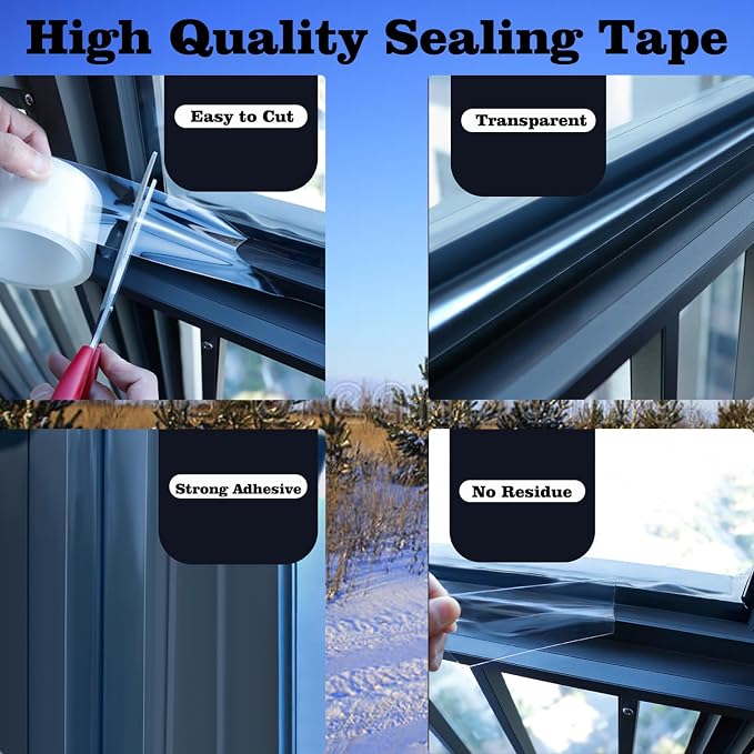 Transparent Window Weather Sealing Tape 2 Inch x 33 FT Weather Stripping - Image 4