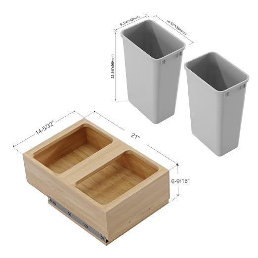 Dowell B18/B21 Wood Base Wastebasket Pullout - Image 4