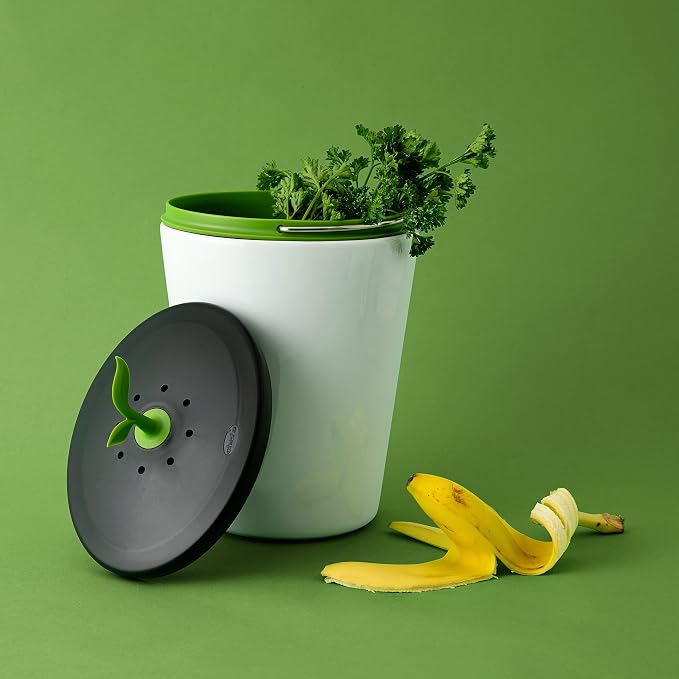 Chef'n 401-420-120 EcoCrock Counter Compost Bin Black and White 3.3 liter 1 - Image 6