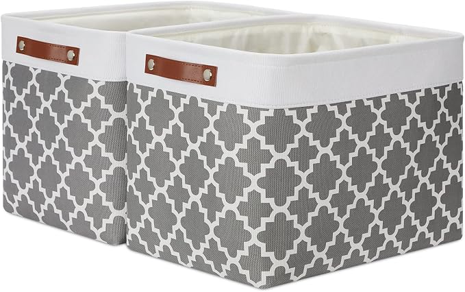 DULLEMELO Foldable Nursery Storage Baskets Canvas Storage Bins by DULLEMELO