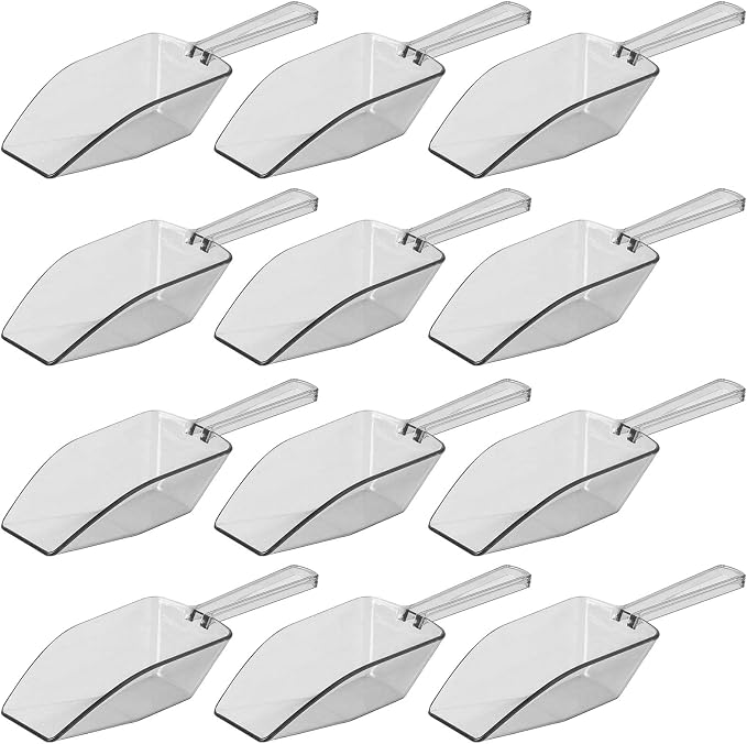 Clear Mini Plastic Acrylic Scoops 12 Pcs | 5.5” Kitchen Scoop | Wedding by Anapoliz