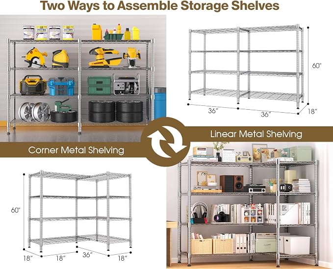 Himimi 4-Tier Adjustable Metal Shelving - Image 4