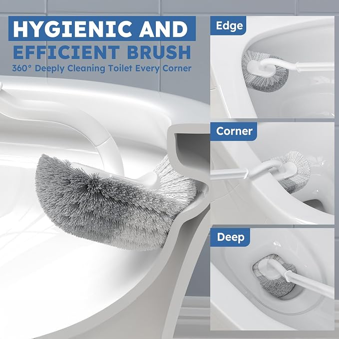 Toilet Brush, 2 Pack Toilet Brush and Holder Set - Image 3