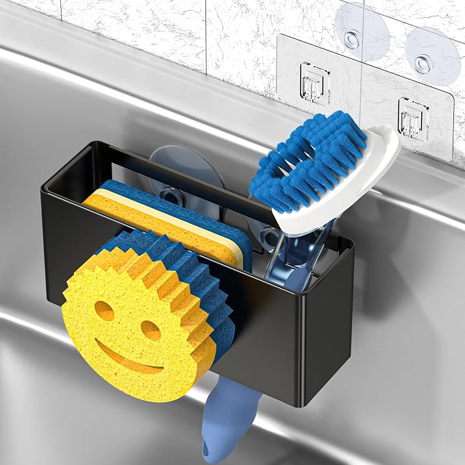 Sponge Holder for Kitchen Sink, Smiley Face Sink Caddy, Sponge Holder Stainless by MURLONG