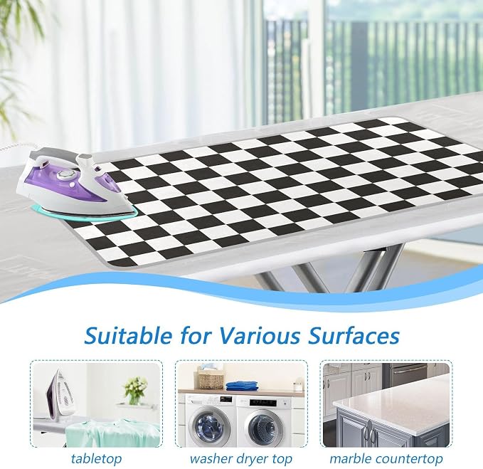 Checkered Black Ironing Mat Thickened Ironing Blanket Travel Portable - Image 5