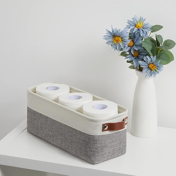 DULLEMELO Small Storage Baskets 15"x6"x5.5", Fabric Storage Bins - Image 5