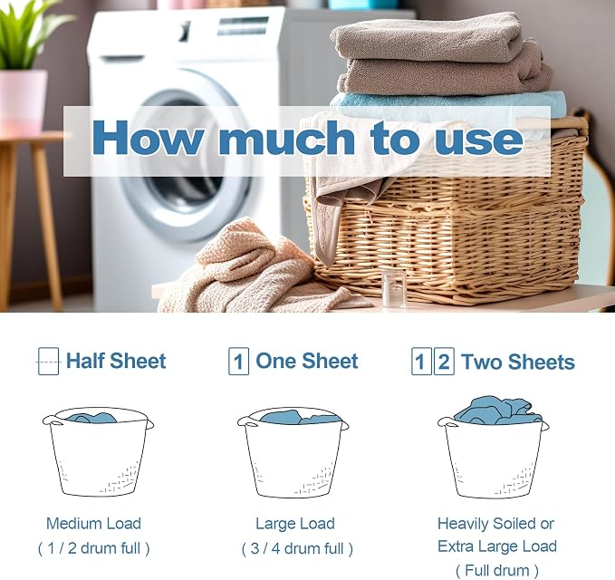 Laundry Detergent Sheet, Eco-Friendly & Hypoallergenic Wash Strips, Natural - Image 2